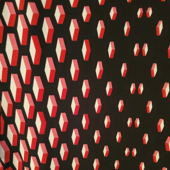 NWT WHBW Black w/ Red and Pink 3D Design Dress w/ Split Bell Sleeve Size XS - Picture 7 of 12